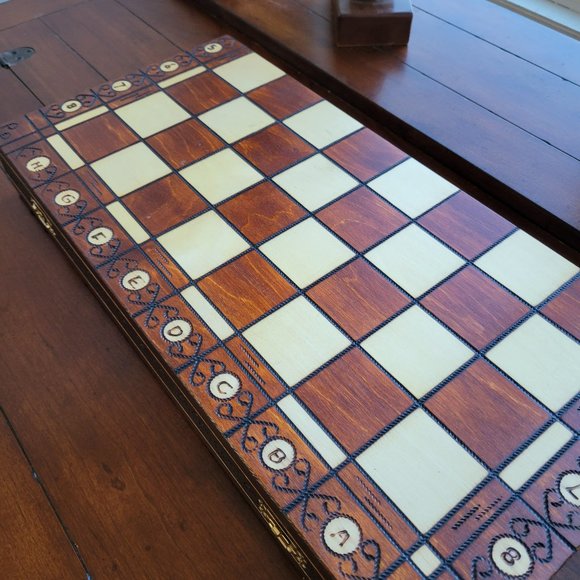 Chess Board Game 21" Wegiel Handmade European Ambassador - Picture 2 of 9